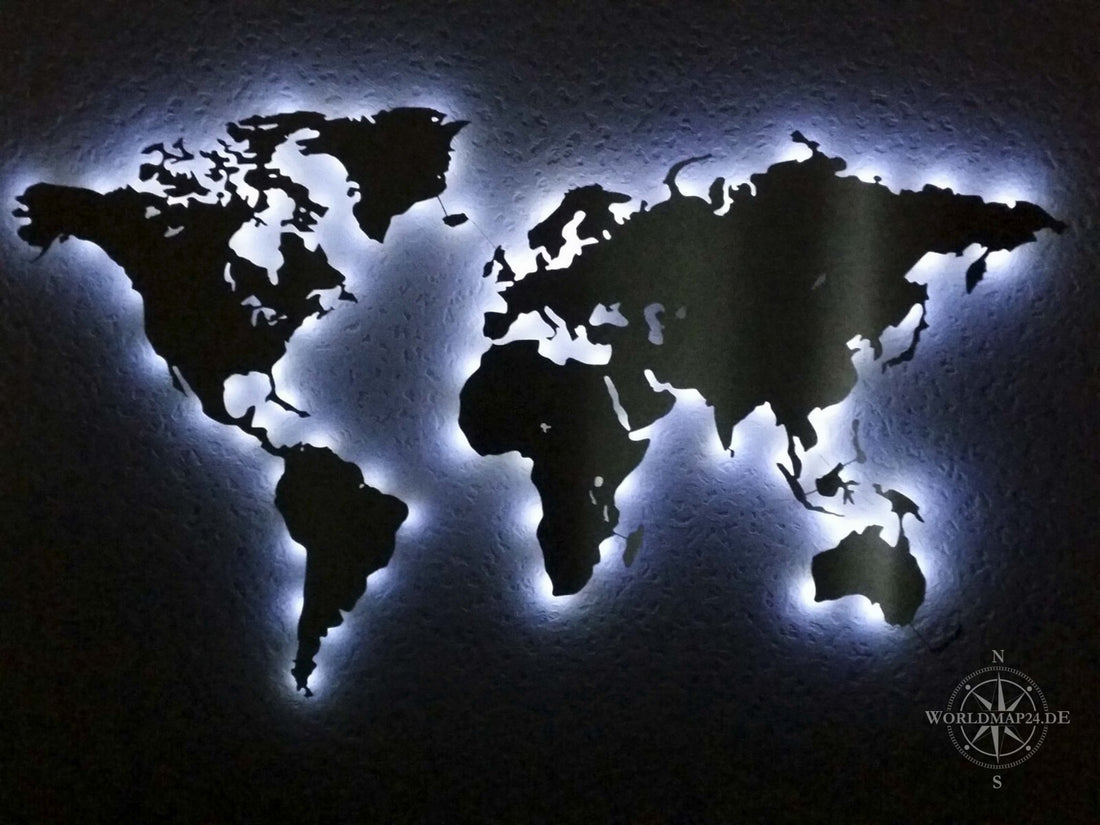 Weltkarte beleuchtet