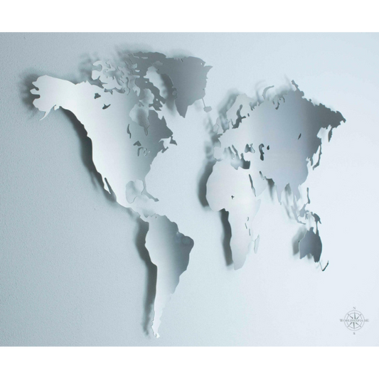 M Weltkarte aus Edelstahl (Medium)